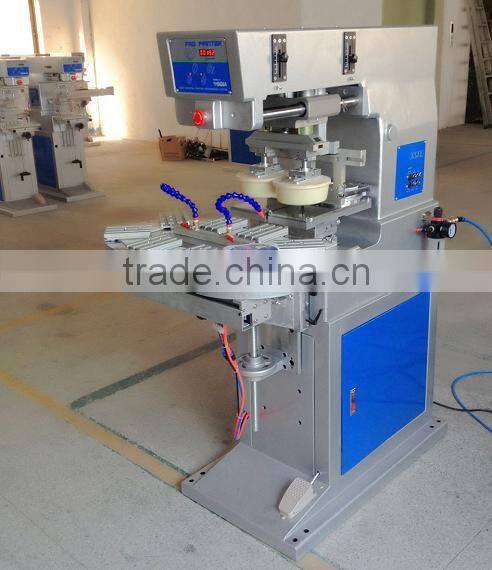 2 color open ink tray and conveyor table pad printing machine