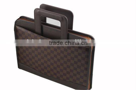 A4 size Portfolio, Leather portfolio with handle, high quality direct Factory Portfolio