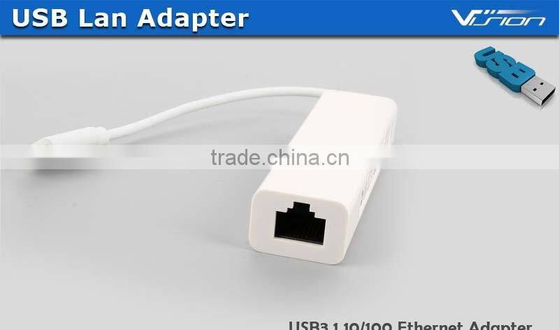 AX88172A USB3.1 100Mbps Ethernet adapter in white