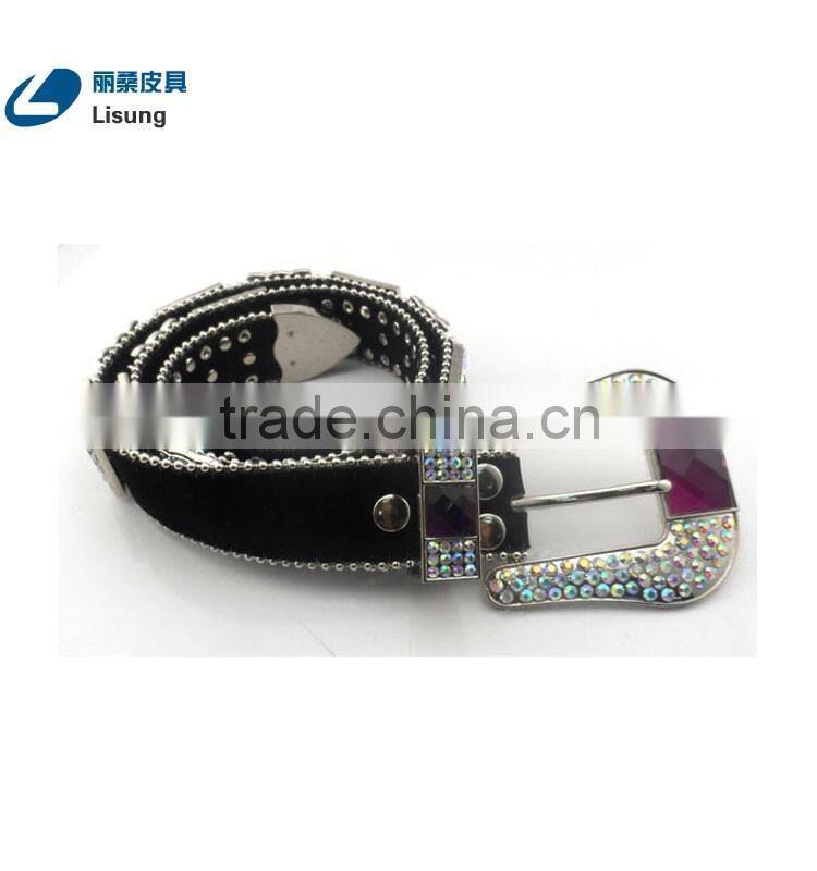 Western Purple Crystal Prism Cut Concho Wholesale Rhinestone Fancy Belts