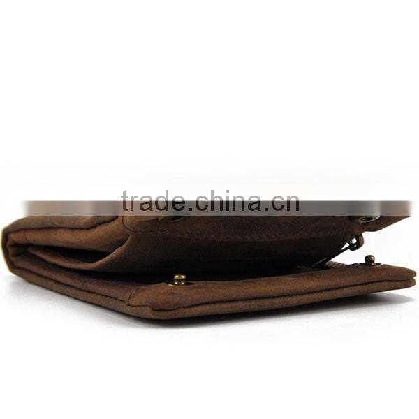 Men Genuine Leather Vintage Bifold Card Case Cash Holder Wallet Purse Snap