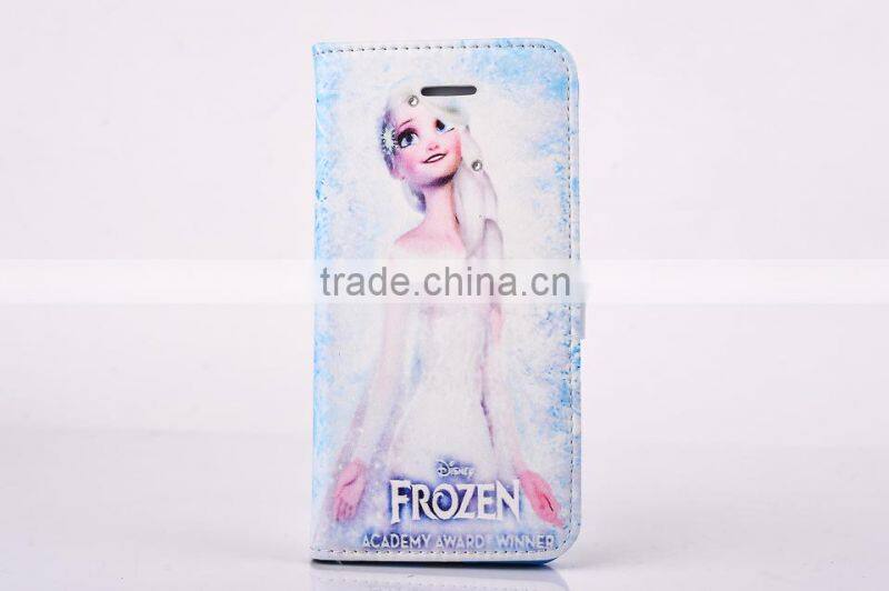 For iPhone 5/5s Frozen Flip Elsa Wallet Case With High Definiton Color Printing