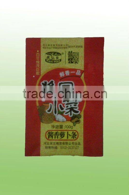 New! BOPP/PE three side seal pickle plastic bag with good printing design