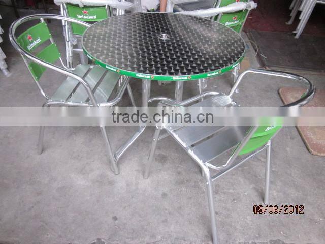 Outdoor commercial furniture used aluminum dining bar set YC002A YT90B