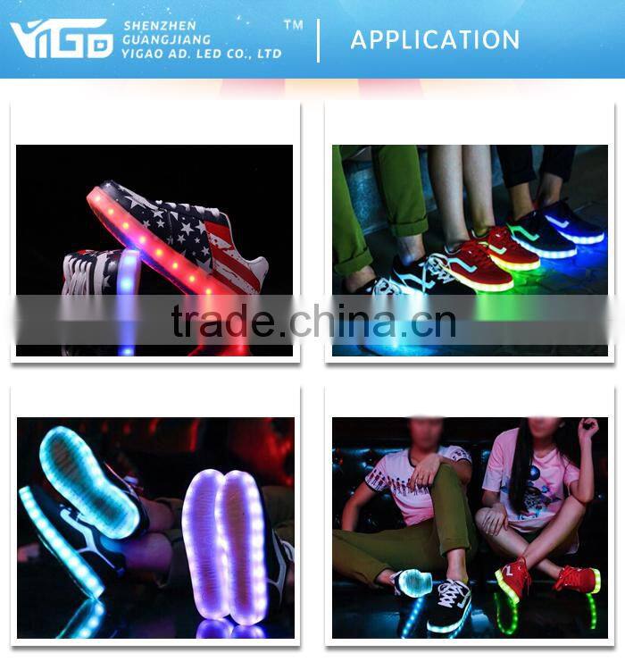RGB wearable LED shoes strip lighting new for show