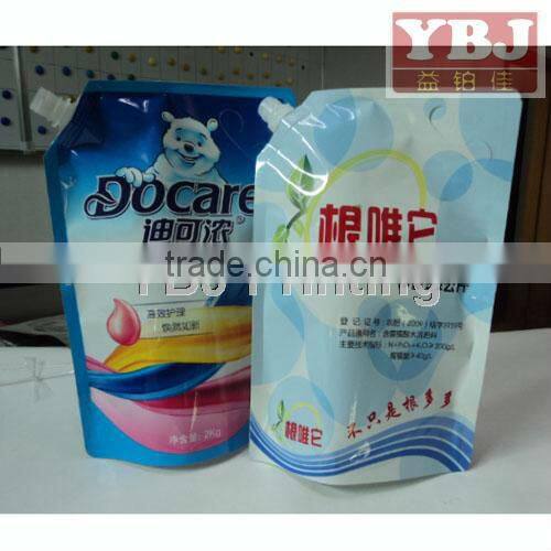 flexible laminated standup pouch with spout