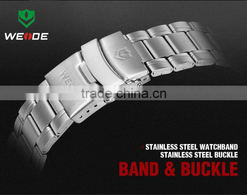 2015 WEIDE Relojes De Marca Masculino Auto Date Day Week Stainless Steel Band Clock Men Watches WH3311-4C