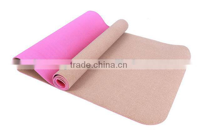 New design hot selling CORK TPE yoga mat customized