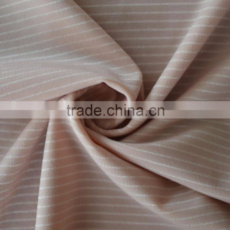 Wholesale ultrafine 82% nylon 18% spandex striped fabric, ultrafine striped fabric for underwear