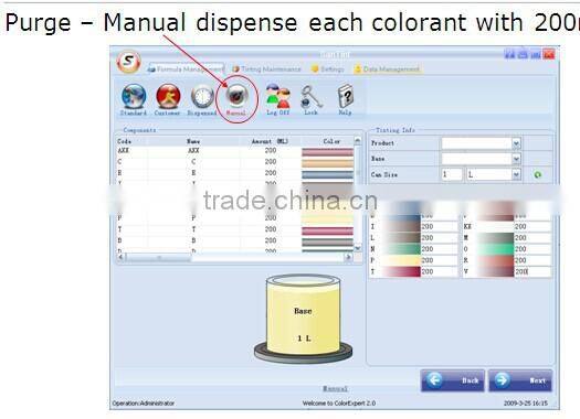 A2 0.077ml accuracy automatic paint color tinting equipment/A4 600ML colorant sequential dispenser