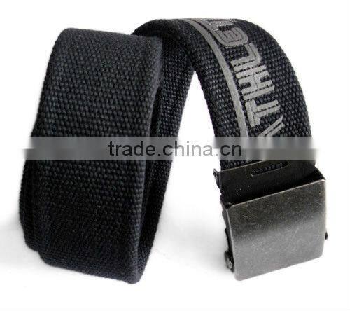 1-1/2" Wide Men's Sports Cotton Web Belt with Metal Slip Buckle