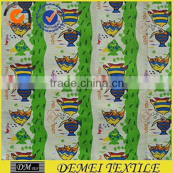 fish canvas polyester cotton upholstery fabric