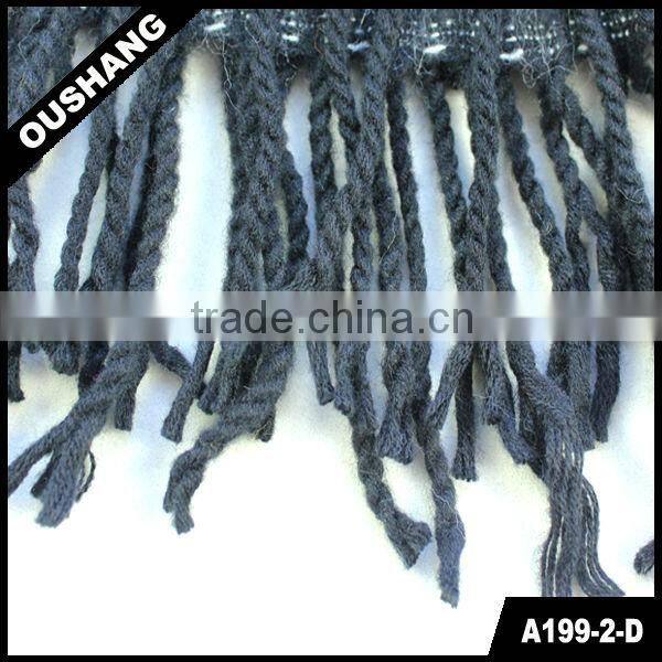 A199-2-D Coffee Square Shawl Scarves With Tassel Home Decor