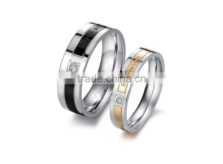 KSTONE 2015 316l stainless steel couple diamond engagement ring, wedding ring couple ring