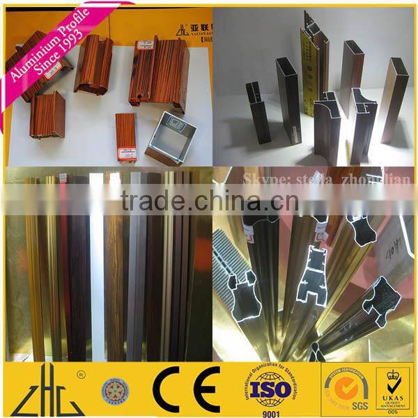 Top ten factory Zhonglian name aluminium profile prices aluminum railings for balconies/wood color aluminum gates fence rails