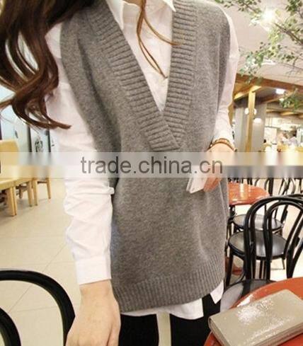 Women dresses 2015 new arrival v neck sweater vest wholesale,sleeveless sweater,wholesale sweater