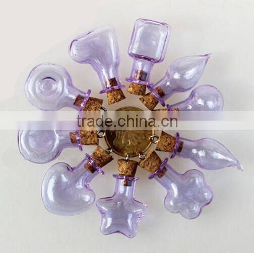 Mini Glass Bottles with Corks and Screw Eye Pins, Glass Jar Vial Charm Pendant with Chains necklaces