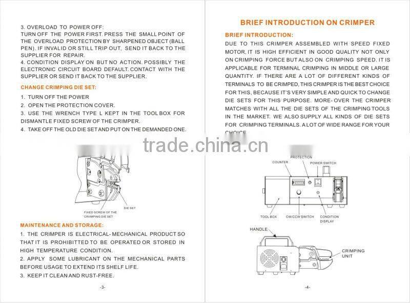 Automatic terminal crimping machine with Exchangeable Die Sets electric connector crimping tools crimper EM-6B2