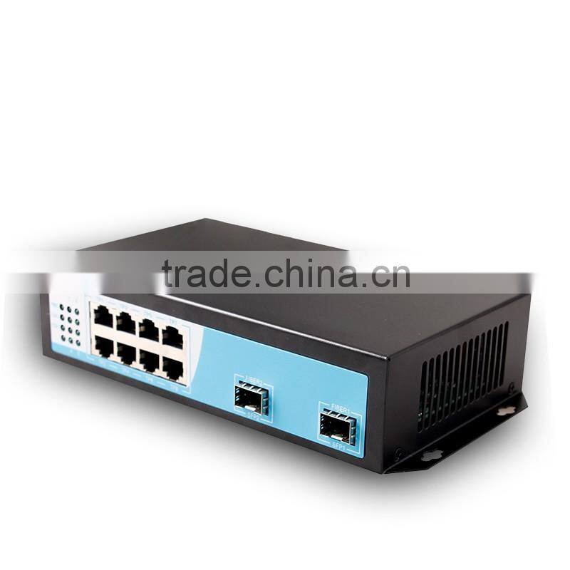 OEM 5v 8 port Gigabit Switch with 2 1000mbps sfp 20km