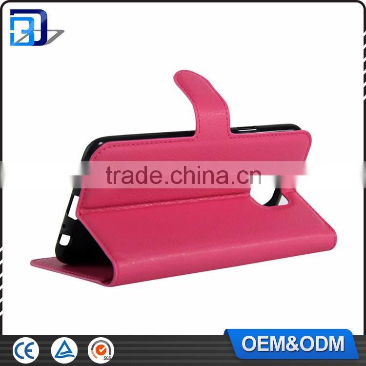 Hot Selling Litchi Texture Wallet Card Holder PU Leather Flip Case For LG X Cam Cover