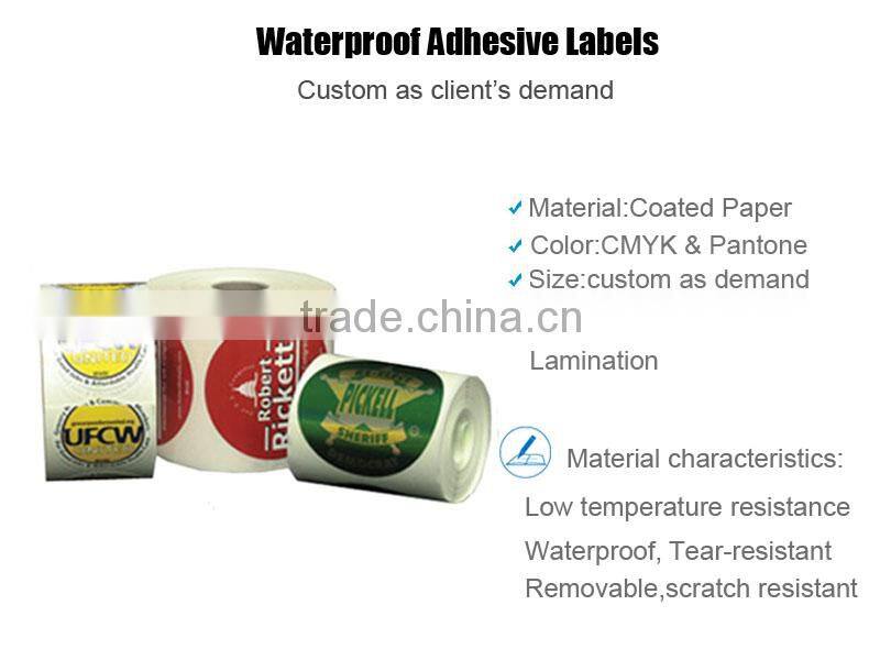 Customed Waterproof Adhesive Labels With Lamination & Vinyl Material