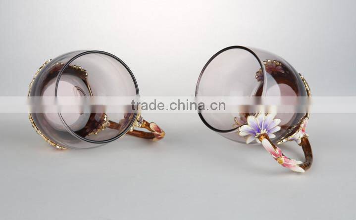 popular daisy design pewter enamel water cup roro brand