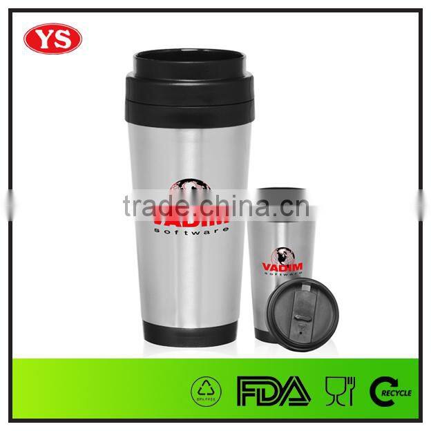 16oz red coating stainless steel insulated travel mugs