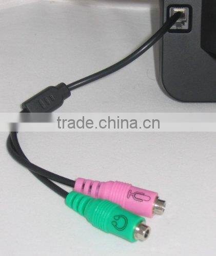 PC HEADSET TO RJ9/RJ10/RJ22 PHONE PLUG ADAPTER