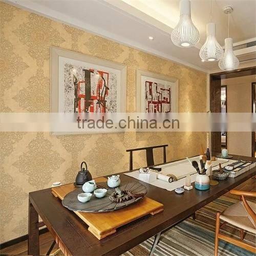 heaby european style wallpaper with damask design for home decoration