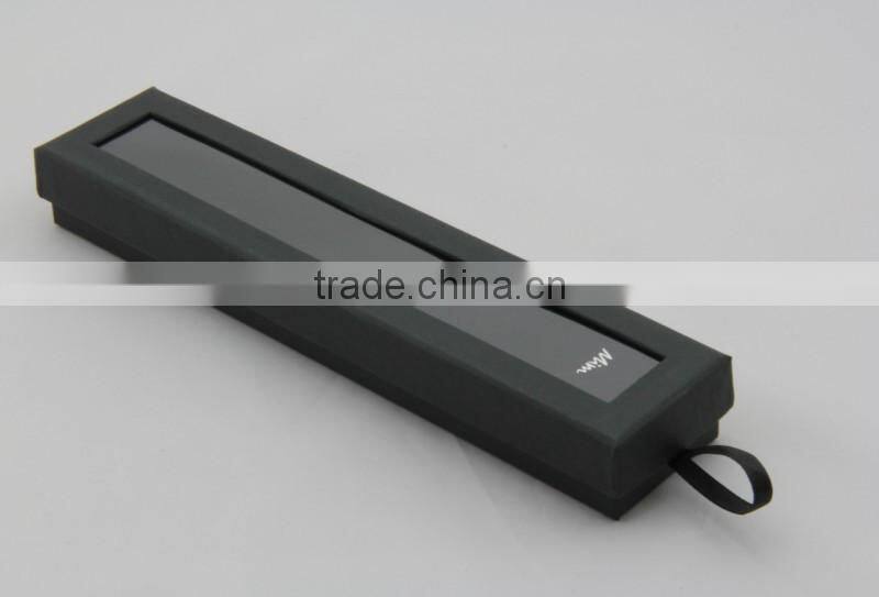 High end handmade black bracelet box / jewelry packing boxes with Pvc clear window custom made accept
