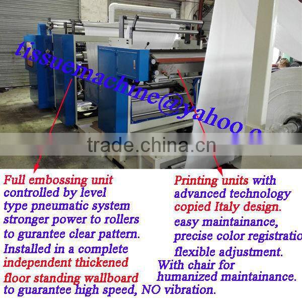 Italy Design Embossing Laminating Printing High Speed Automatic Paper Tissue Converters