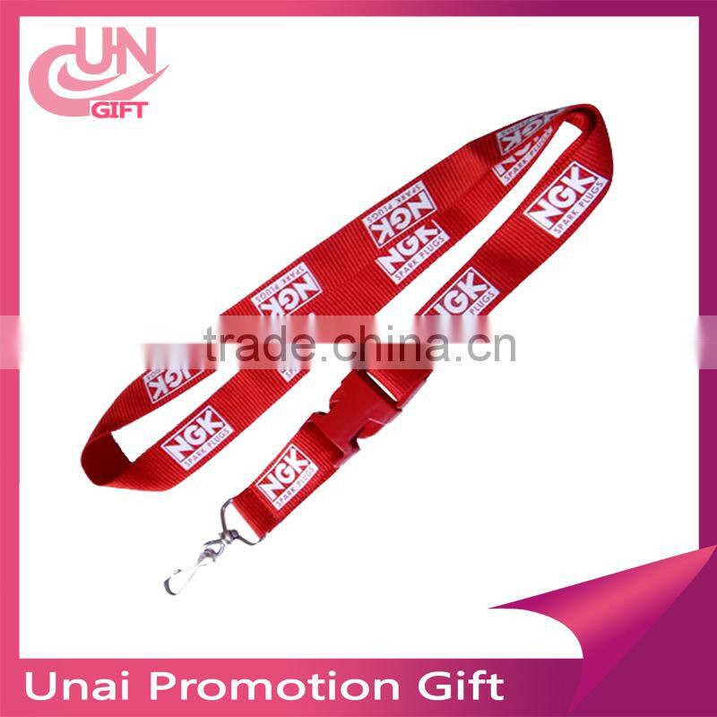 2015 cheap polyester lanyard with silk screen printing logo