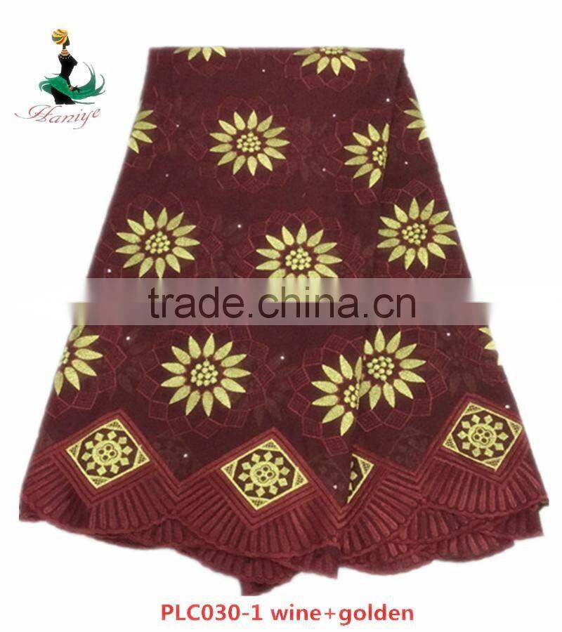 Haniye 2016/lastest hot selling african dress swiss voile lace polish cotton laces /PLC030