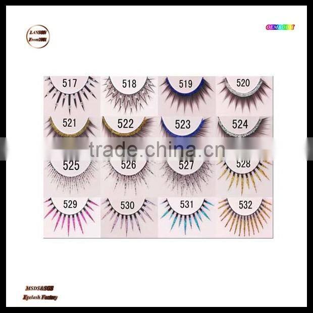 Oem for famous brand of USA permanent custom made false eyelash,Marlliss 515 strip eyelash make up eyelashes