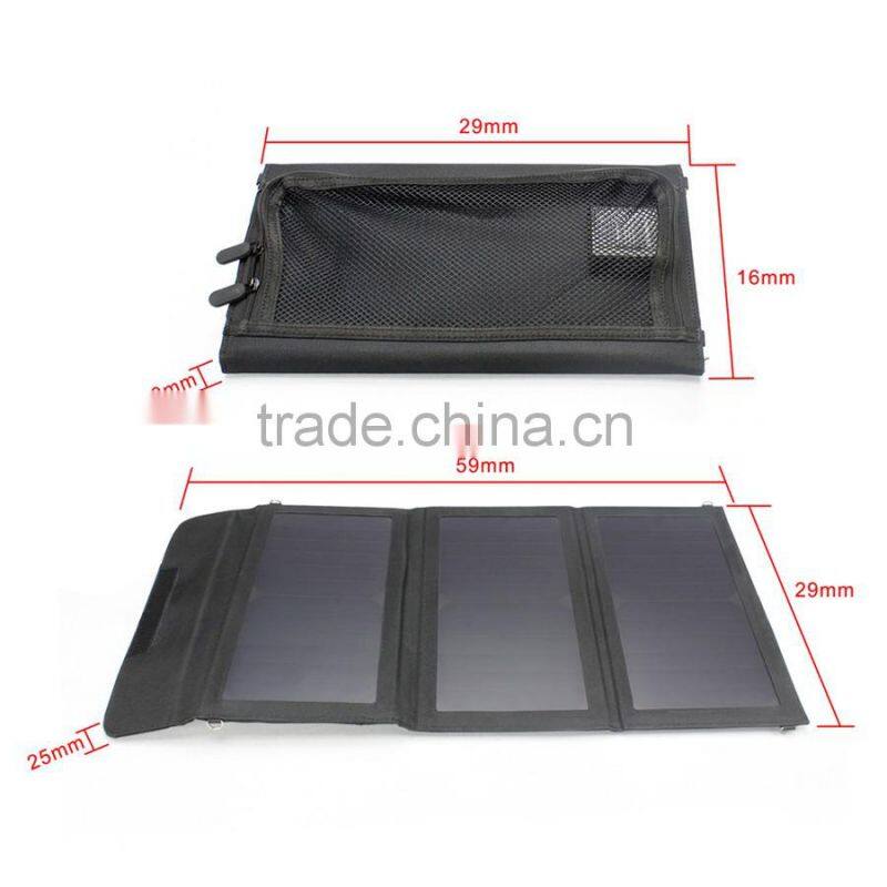 18W foldable solar panel charger with output USB for mobile phone outdoor use