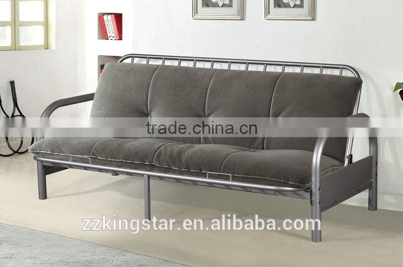 Wooden legs with Black Powder Coating metal frame Sofa bed