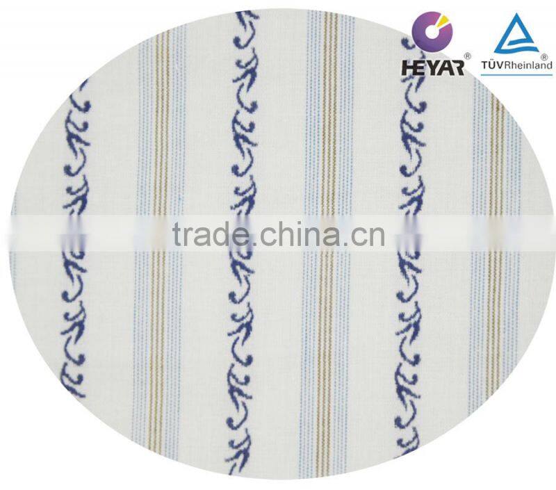 White Stripes Design Cotton Shirt Jacquard Fabric