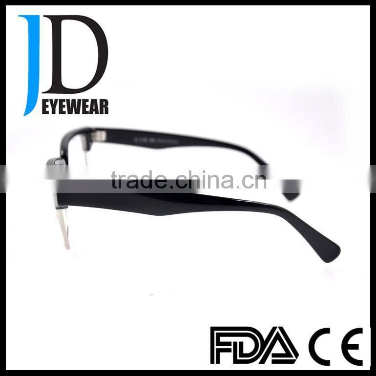 Fashion and latest design eyewear metal optical frames wholesale and promotion eyeglasses with wide temple