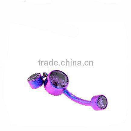 Gold 316L stainless steel body jewelry navel ring