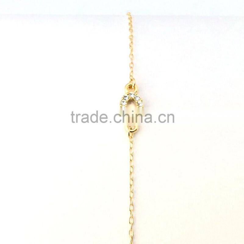 Tiny women rhinestone charm bracelet custom charm bracelet