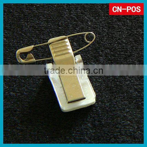 holding plastic badge clip with foam tape to connect