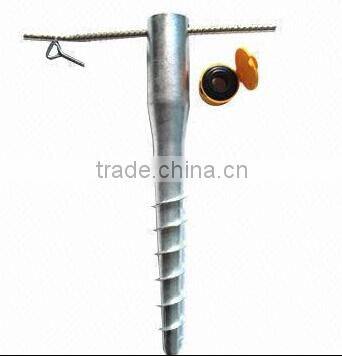 ground screw pole anchor, GALVANIZED SCREW GROUND ANCHOR