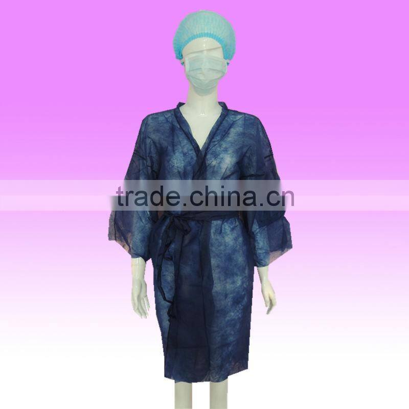 Cheap Disposable nonwoven bathrobe spa/ beauty bathrobe