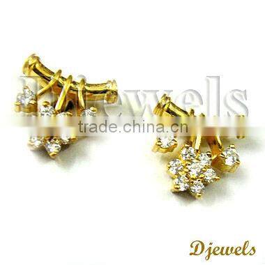 Diamond Gold Earring, Stylish Diamond Earring, Diamond Jewelry