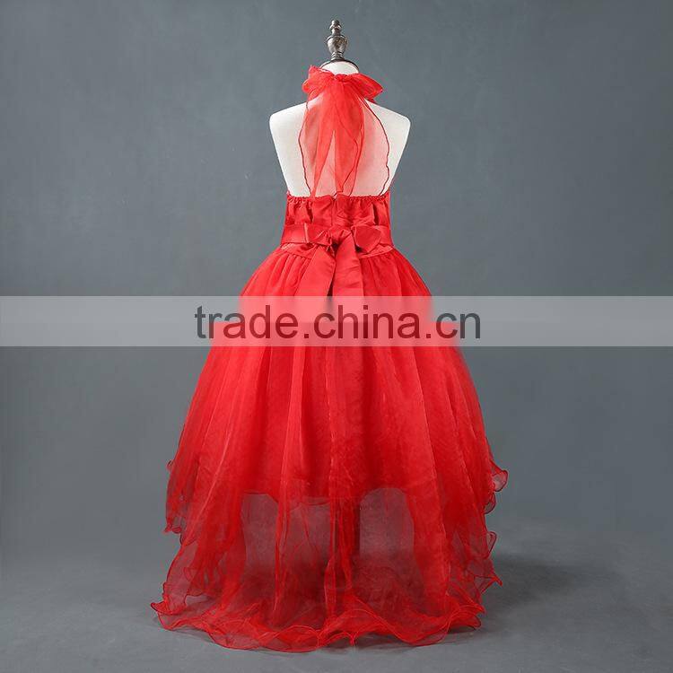 high quality girl's trailing wedding dress kids wedding dress summer flower girl dress skirt gauze white trailing skirt girls