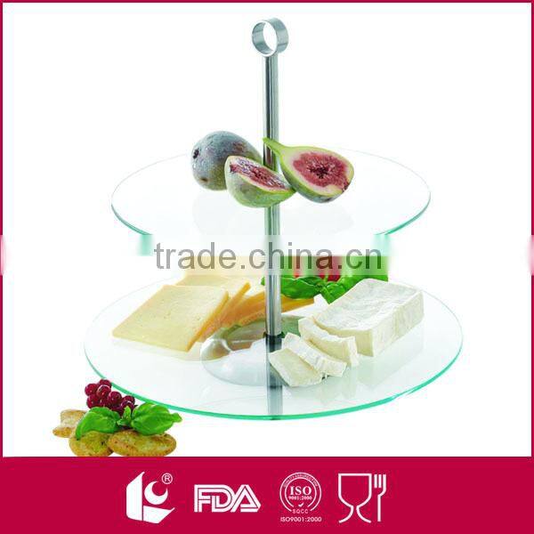 Round shaped glass cake plate