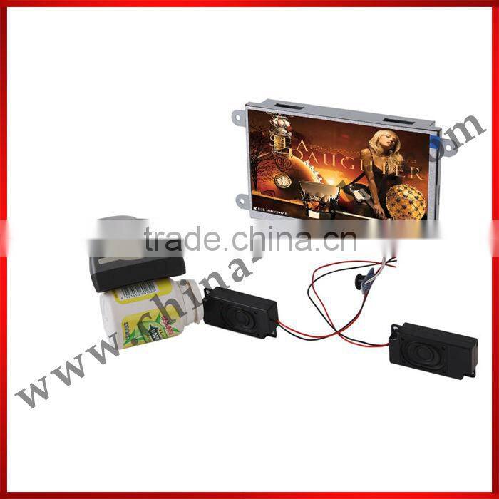 7inch Open Frame hot sex video electric bike player Barcode Reader LCD digital signage Advertising Display