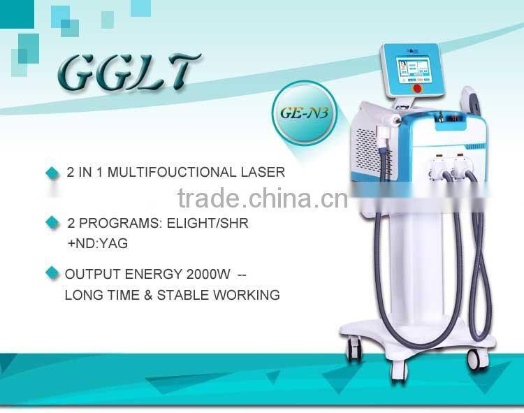 Christmas biggest discount ! Powerful 2 in 1 multifunctional IPL ND YAG Laser CPC Connector IPL Forever Hair Removal Machine