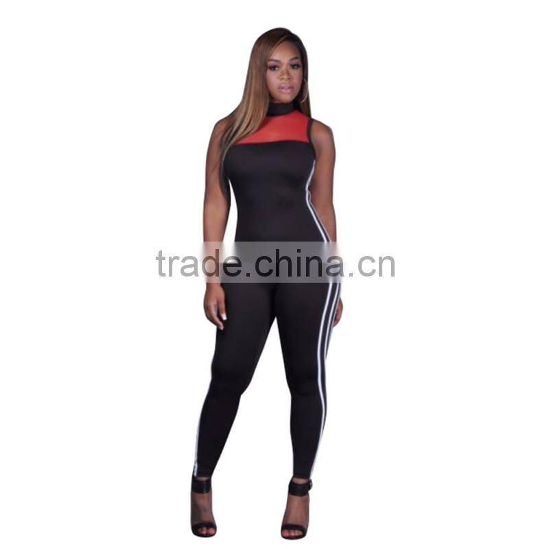 Bonvatt Sexy nightclub Europe and the United States sports women 's sleeveless tight Siamese trousers