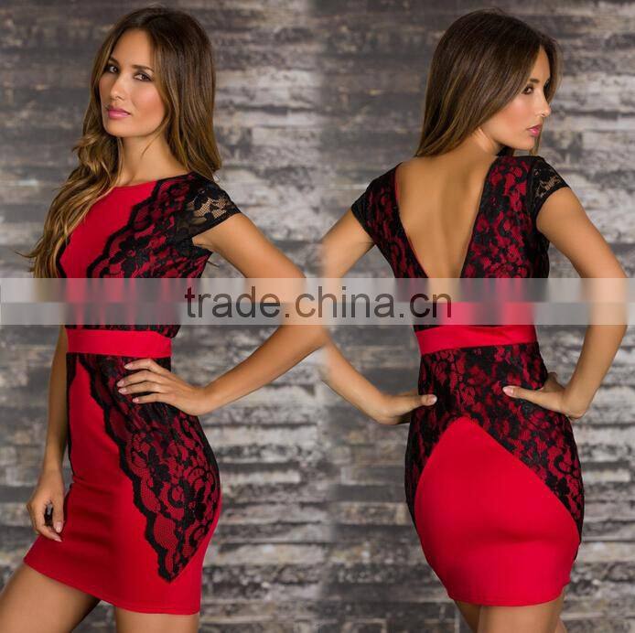 2015 Sexy Women's Summer Bandage Bodycon Lace Evening Party Cocktail Short Mini Dress